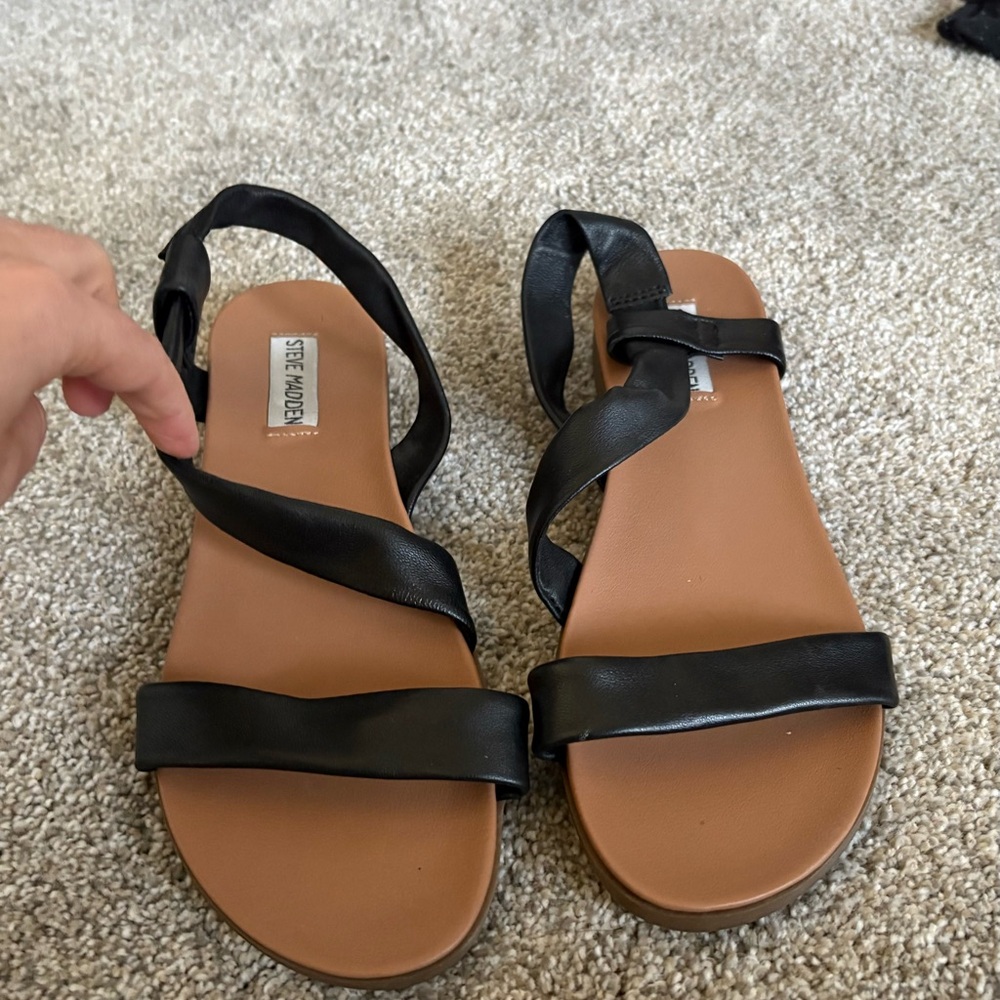 Black Strappy Flat Sandal